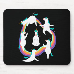 Tapis De Souris Poses de salutation au soleil de yoga licorne mème