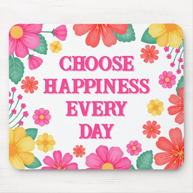 Tapis De Souris Positivité Inspirationnelle Personnalisable Floral (Devant)