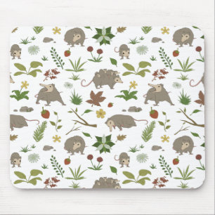 Tapis De Souris Possum dans un champ de Berry en blanc