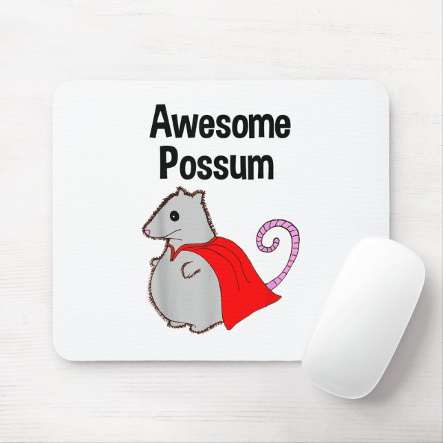 Tapis De Souris Possum Génial Drôle, Mignon. Amateur d'Animaux (Avec souris)