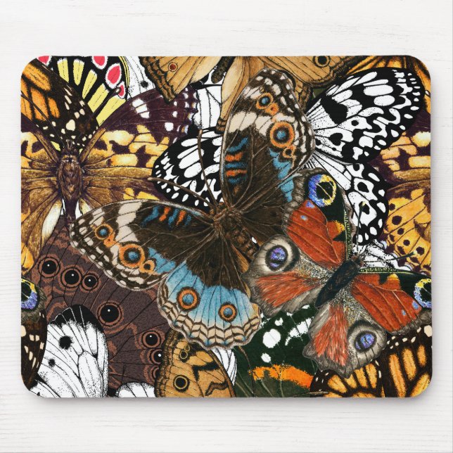 Tapis De Souris Poster de animal. Ailes papillons. (Devant)