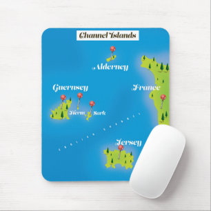 Tapis De Souris Poster de Channel Islands Map.