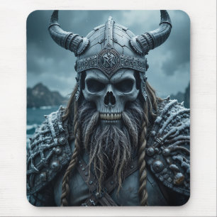 Tapis De Souris Poster de Norse Viking avec casque à cornes
