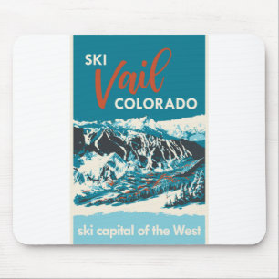 Tapis De Souris Poster de ski Vintage Vail