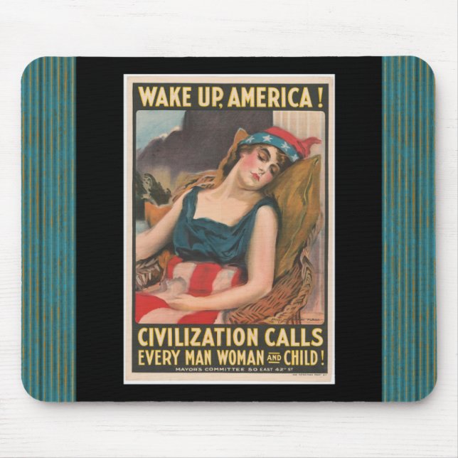 Tapis De Souris Poster de Wake Up America (Devant)