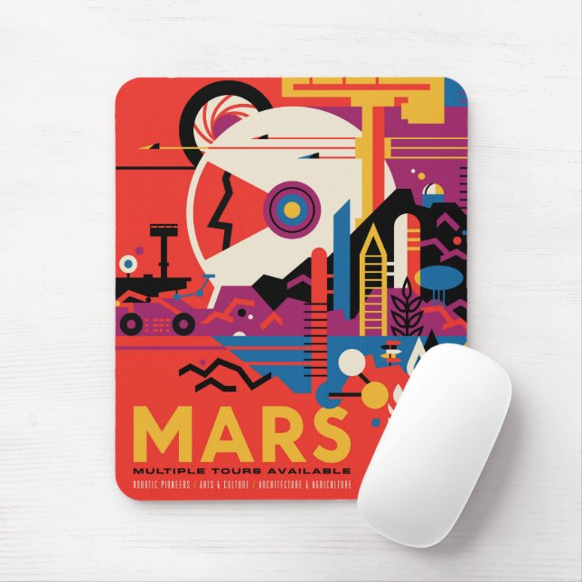 Tapis De Souris Poster spatial Retro - Programme d'exploration de  (Avec souris)