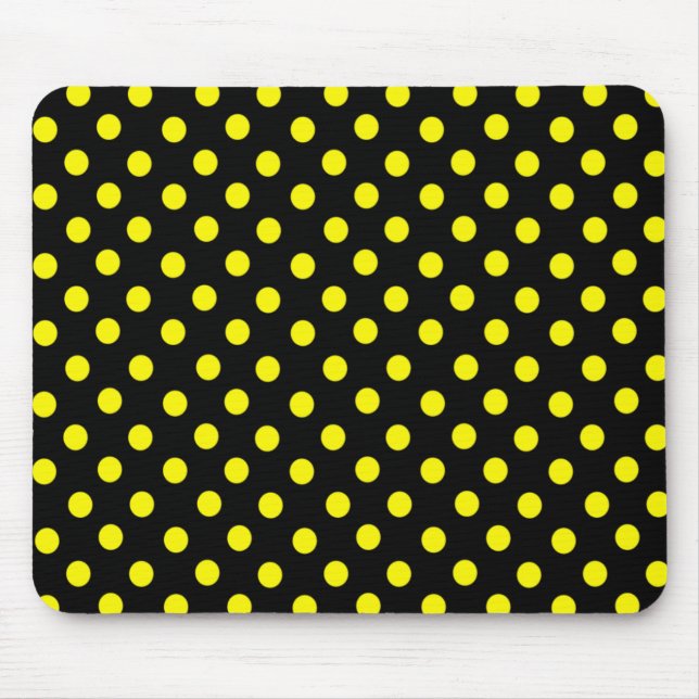 Tapis De Souris Pot Jaune Polka Dot Mousepad (Devant)