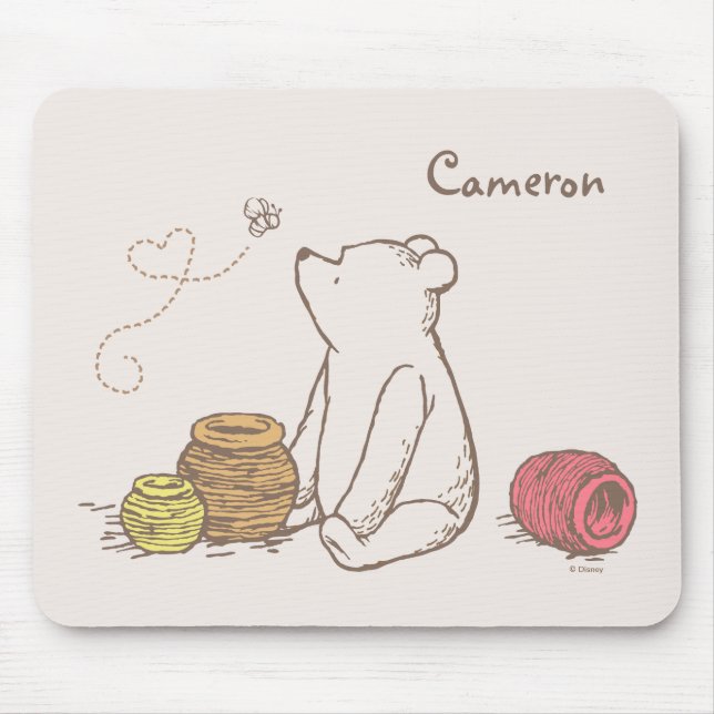 Tapis De Souris Pots classiques d'ourson et de miel (Devant)