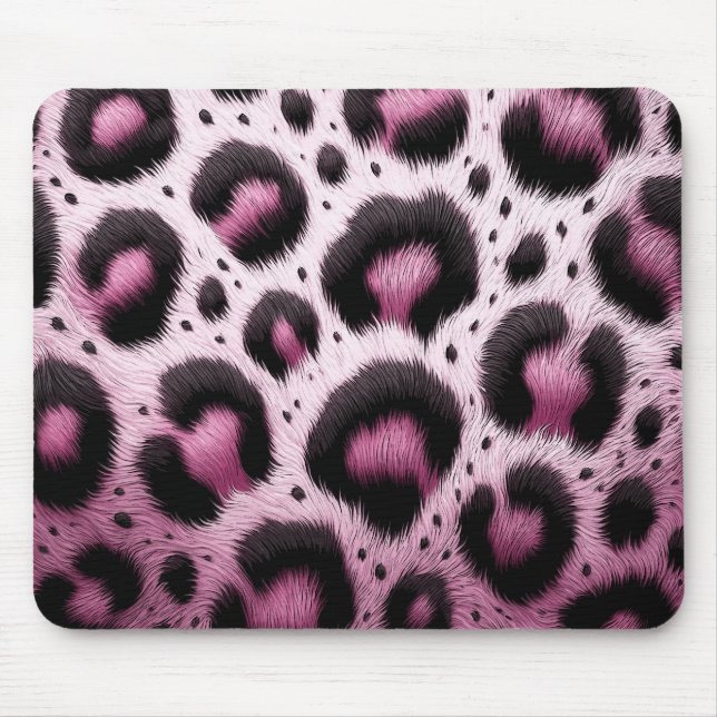 Tapis De Souris Pots Posters de animaux de fourrure de léopard ros (Devant)