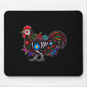 Tapis De Souris Poulet à sucre Dia De Muertos Halloween Jour O