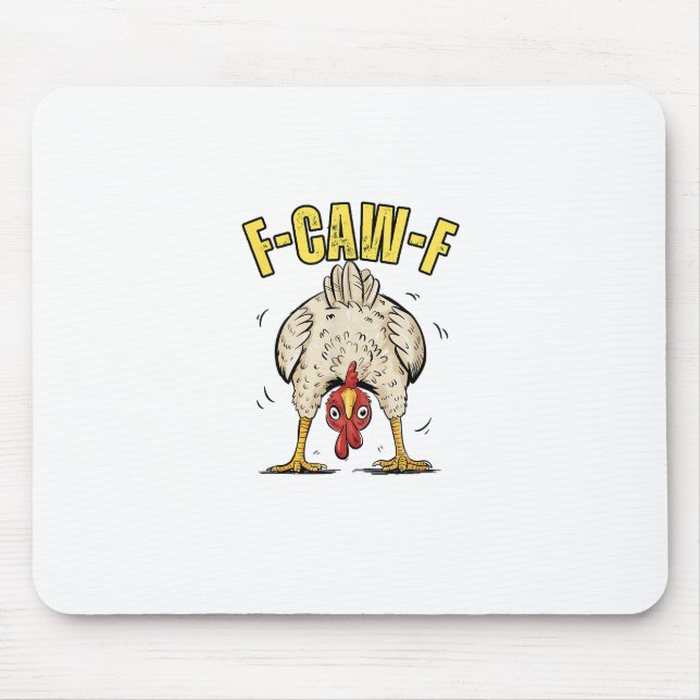 Tapis De Souris Poulet Drôle F-Caw-F Coq de Campagne Poule Poulet (Devant)
