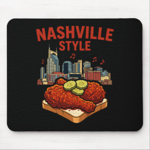 Tapis De Souris Poulet frit épicé de style Nashville et Music City