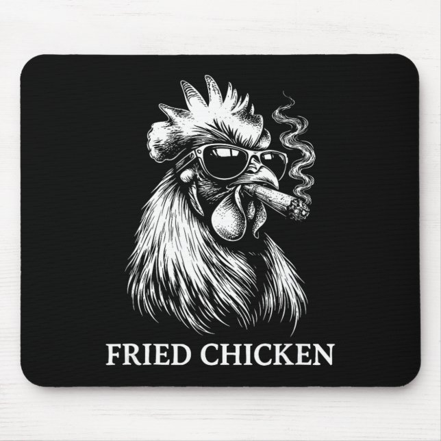 Tapis De Souris Poulet Frit Fumoir Drôle Amateur de Weed _2  (Devant)
