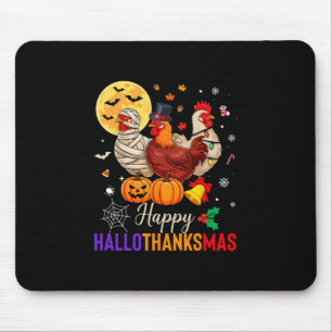 Tapis De Souris Poulet Halloween Thanksgiving Xmas Joyeux Hallotha
