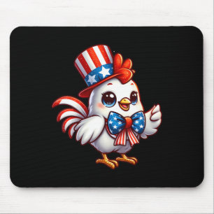 Tapis De Souris Poulet Joyeux 4 juillet Fête de l'Indépendance Hom