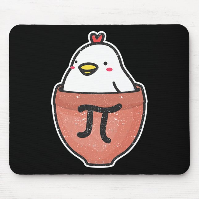 Tapis De Souris Poulet Pot Pi Day Funny Math Enseignant Mathématiq (Devant)