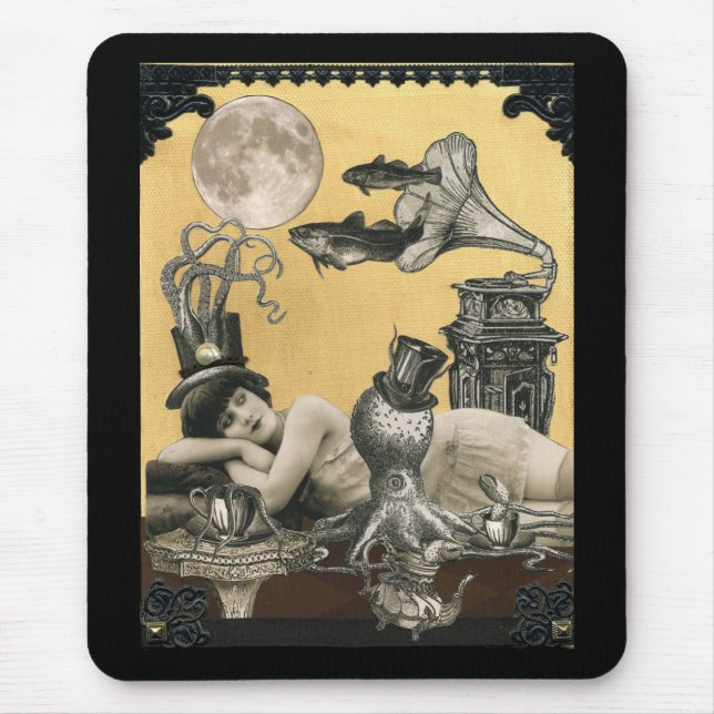 Tapis De Souris Poulpe Mousepad de Steampunk (Devant)
