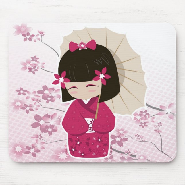 Tapis De Souris Poupée de Sakura Kokeshi (Devant)