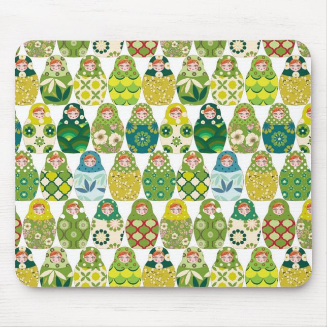 Tapis De Souris poupée russe vert (Devant)