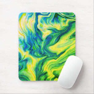 Tapis De Souris Pour acrylique, Bleu, Vert, Jaune /