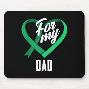 Tapis De Souris Pour Mon Père Emerald Green Ribbon Liver Cancer Aw