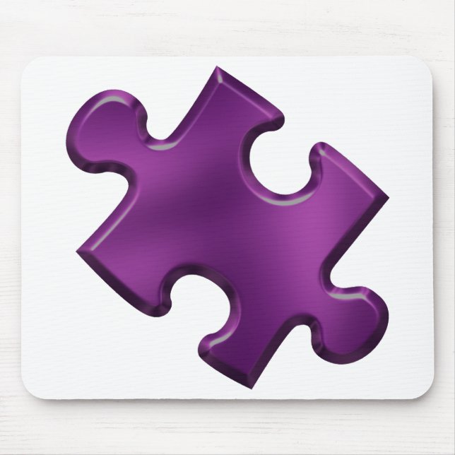Tapis De Souris Pourpre de morceau de puzzle d'autisme (Devant)