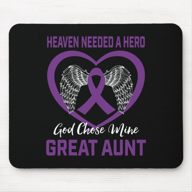 Tapis De Souris Pourpre En Mémoire De La Grande Tante Cancer Pancr (Devant)