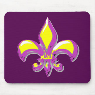 Tapis De Souris Pourpre et or Fleur de lis