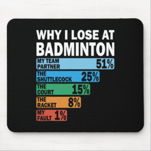 Tapis De Souris Pourquoi Je Perds À Badminton Drôle Ma Faute 1