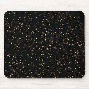 Tapis De Souris Poussière Parties scintillant or sur noir