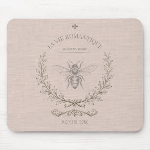 Tapis De Souris Poussiéreux Blush Honey Bee Vintage Campagne Franç