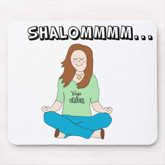 Tapis De Souris Poussin juif drôle Shalommm de yoga (Devant)