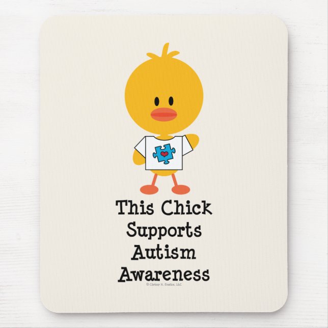 Tapis De Souris Poussin Mousepad de sensibilisation sur l'autisme (Devant)