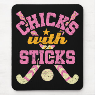 Tapis De Souris Poussins avec bâtons Field Hockey Femmes