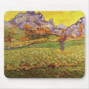 Tapis De Souris Prairie dans les montagnes par Vincent van Gogh