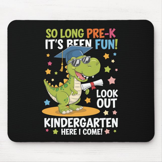 Tapis De Souris Pré K Graduate jardin d'enfants Dinosaur T Rex (Devant)