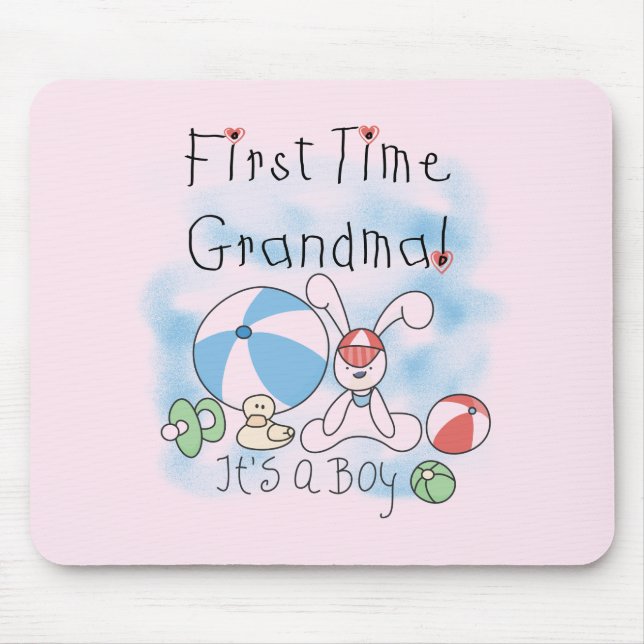 Tapis De Souris Première Grand-mère de garçon Tshirts et cadeaux (Devant)