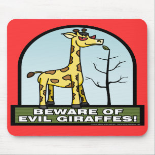 Tapis De Souris Prenez garde des girafes mauvaises Mousepad