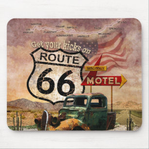 Tapis De Souris Prenez vos pieds sur la route 66