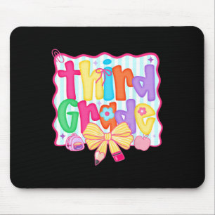 Tapis De Souris Préparation rentrée scolaire 3e année Coquette Bow