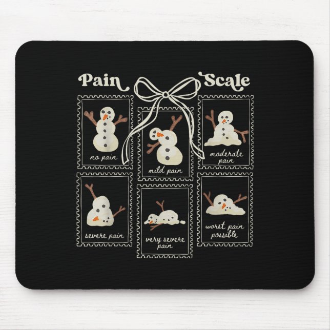 Tapis De Souris Preppy Coquette Pain Scale Stamps Snowmen Trauma E (Devant)