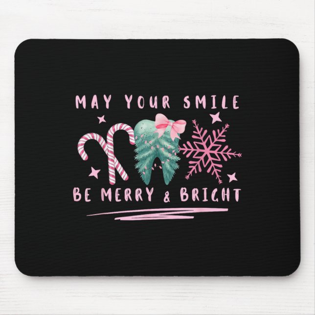 Tapis De Souris Preppy Coquette Teeth May Your Smile Be Merry And  (Devant)