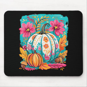 Tapis De Souris Preppy Floral Automne Citrouille de l'automne Than