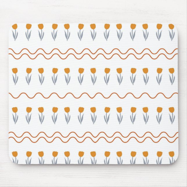 Tapis De Souris Preppy Super Stripe Tulip Motif (Devant)