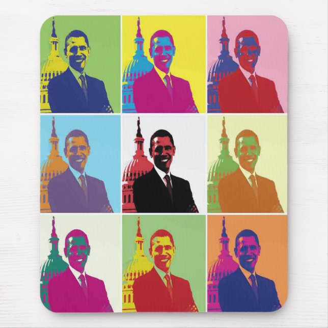 Tapis De Souris Président Obama Pop Art (Devant)