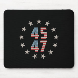 Tapis De Souris Président Rétro Vintage Drapeau Usa 45 47 2024 Pré