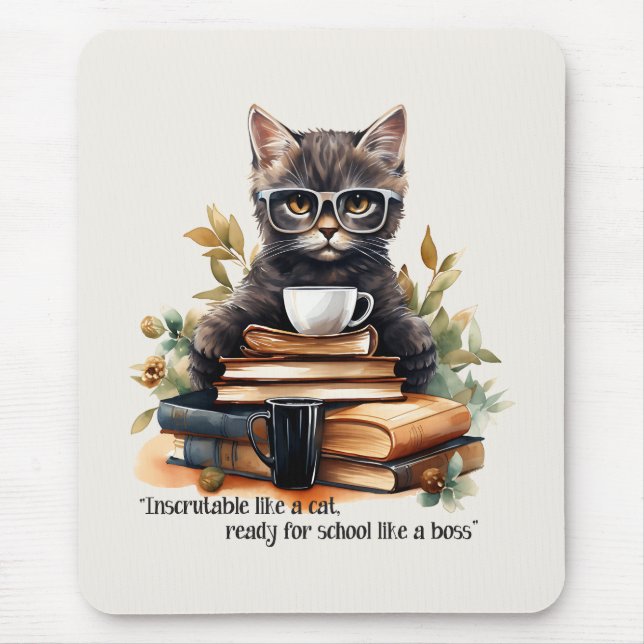 Tapis De Souris Prêt Pour L'École Comme Un Patron (Devant)