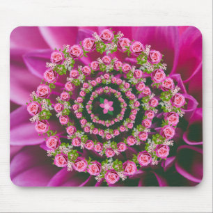 Tapis De Souris Pretty Pink Purple Green Garden Flowers Christmas