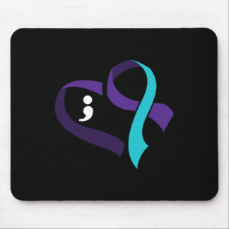 Tapis De Souris Prévention du suicide Coeur Semicolon Santé mental