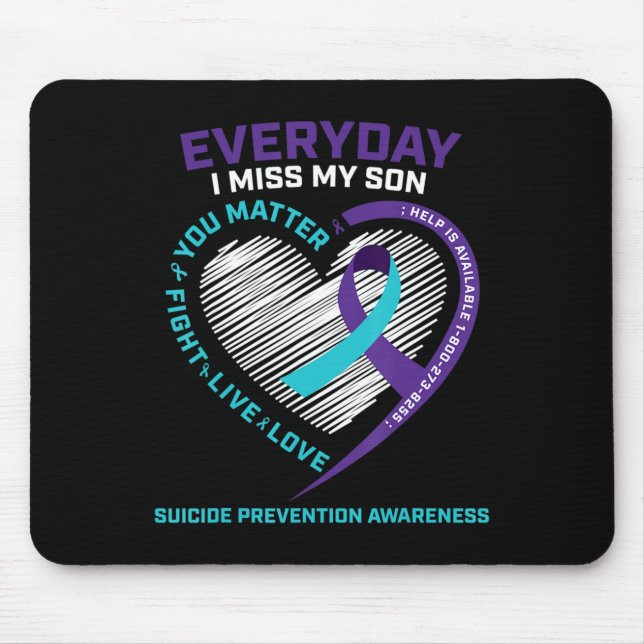 Tapis De Souris Prévention du suicide Fils Maman Papa s Hommes Fem (Devant)